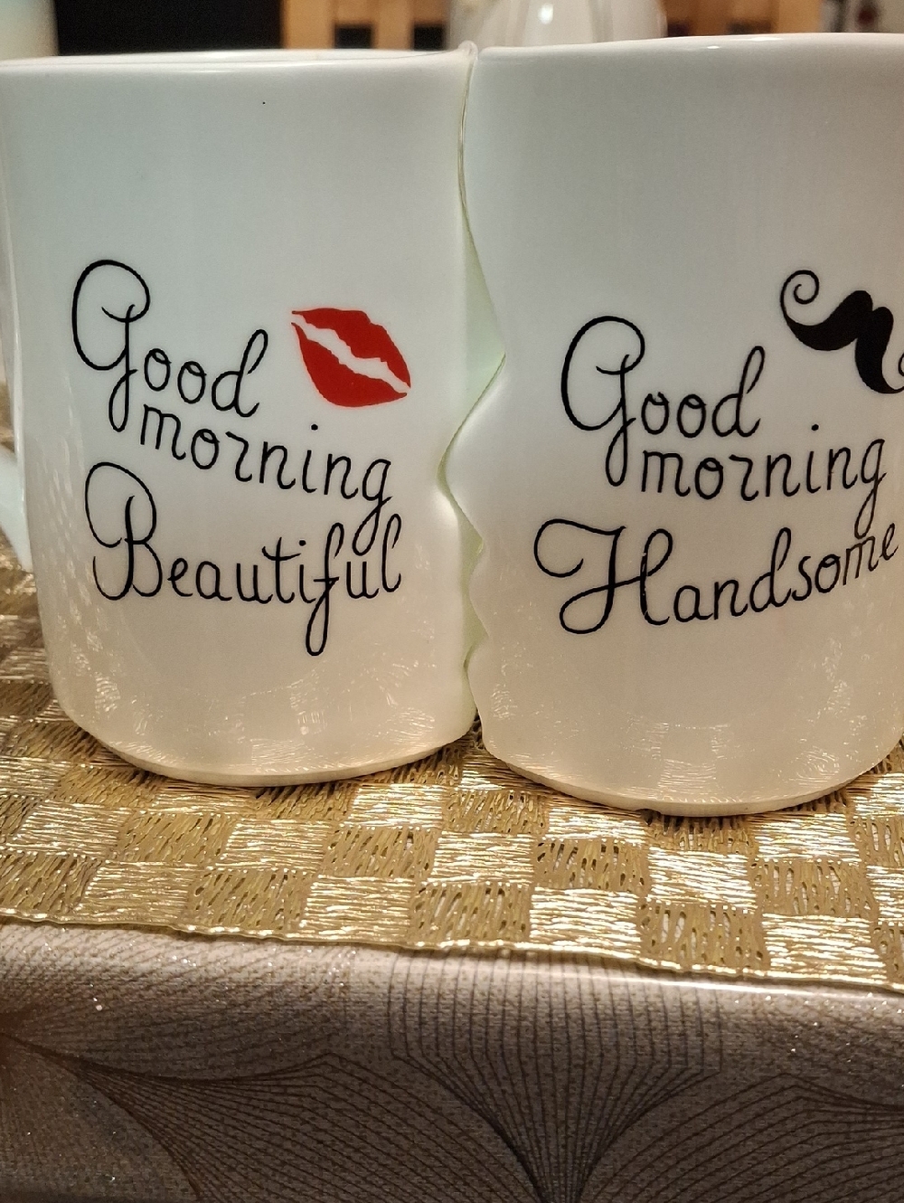 Good Morning Beautiful White Ceramic Mug with Red Accent